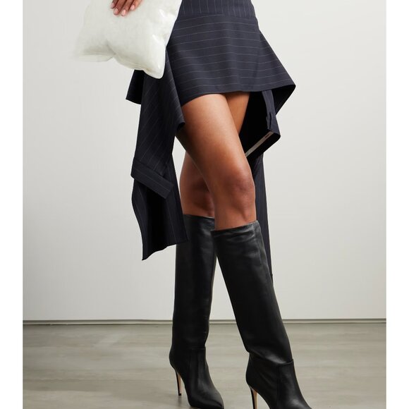 *NWOT* PARIS TEXAS -  Black Leather 110mm Knee-High Stiletto Boots - 41 - $1,050 - Picture 14 of 15